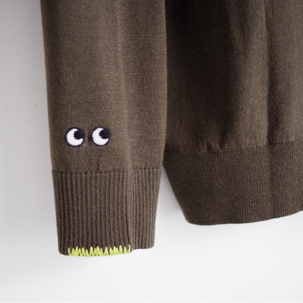 Anya Hindmarch merino extra fine wool Uniqlo cardigan oversized sweater large - Picture 7 of 9
